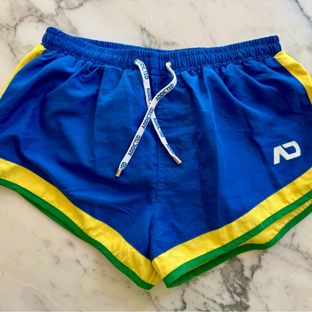 Men’s Blue and Yellow Athletic short Shorts by Addicted